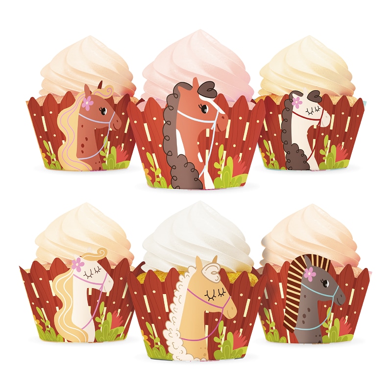 Pferde - Muffin Manschetten 6er-Pack