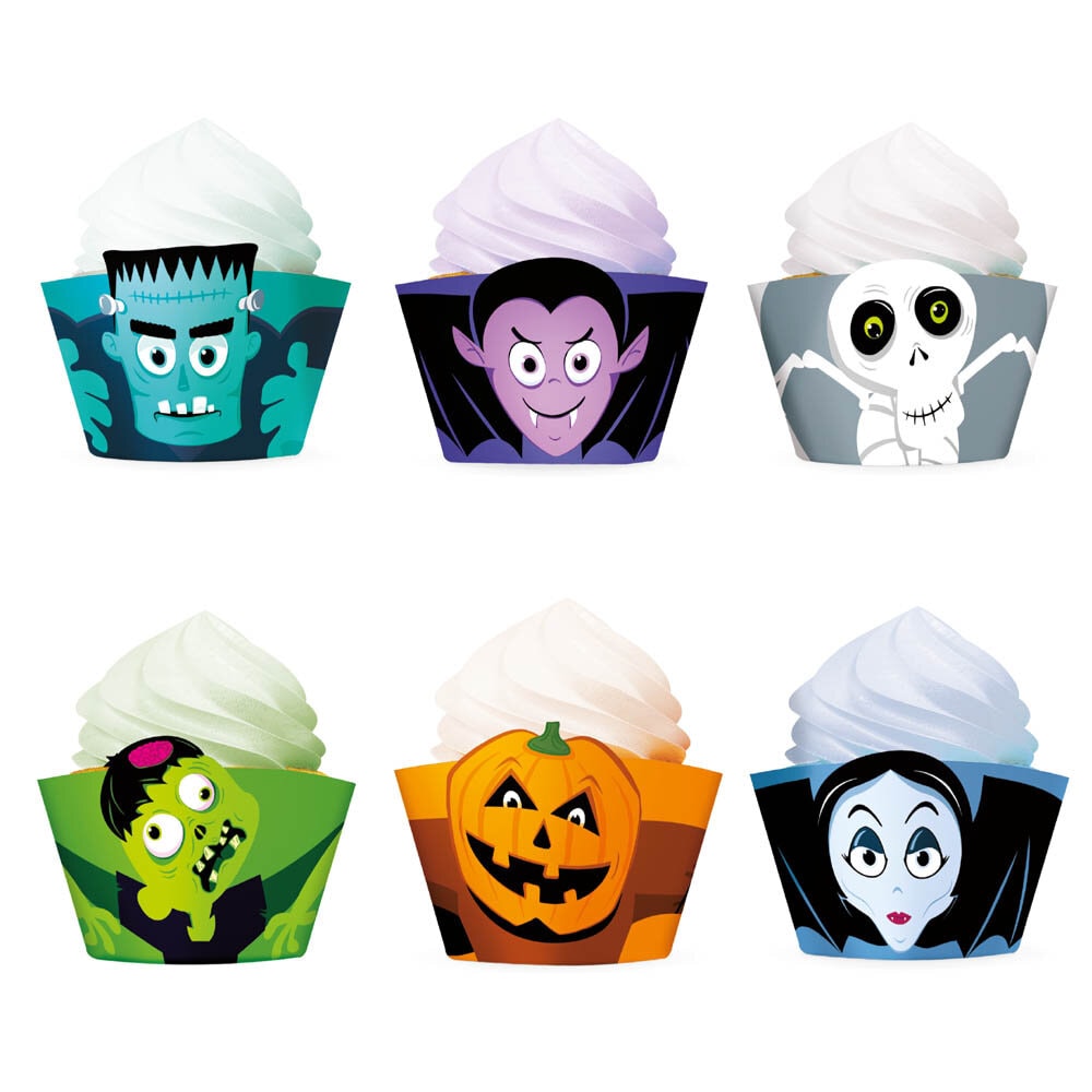 Halloween Monsters Cupcake Wrapper 6er-Pack
