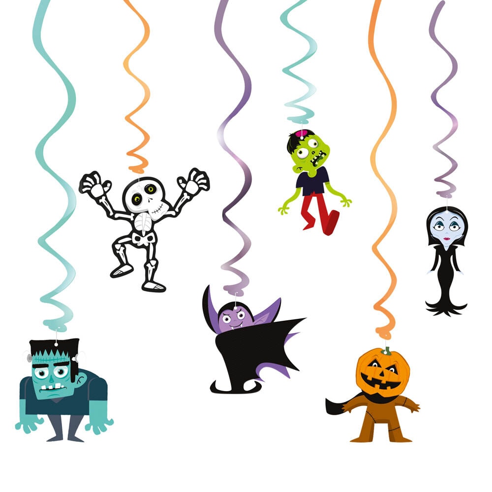 Halloween Monsters Swirls 6er-Pack