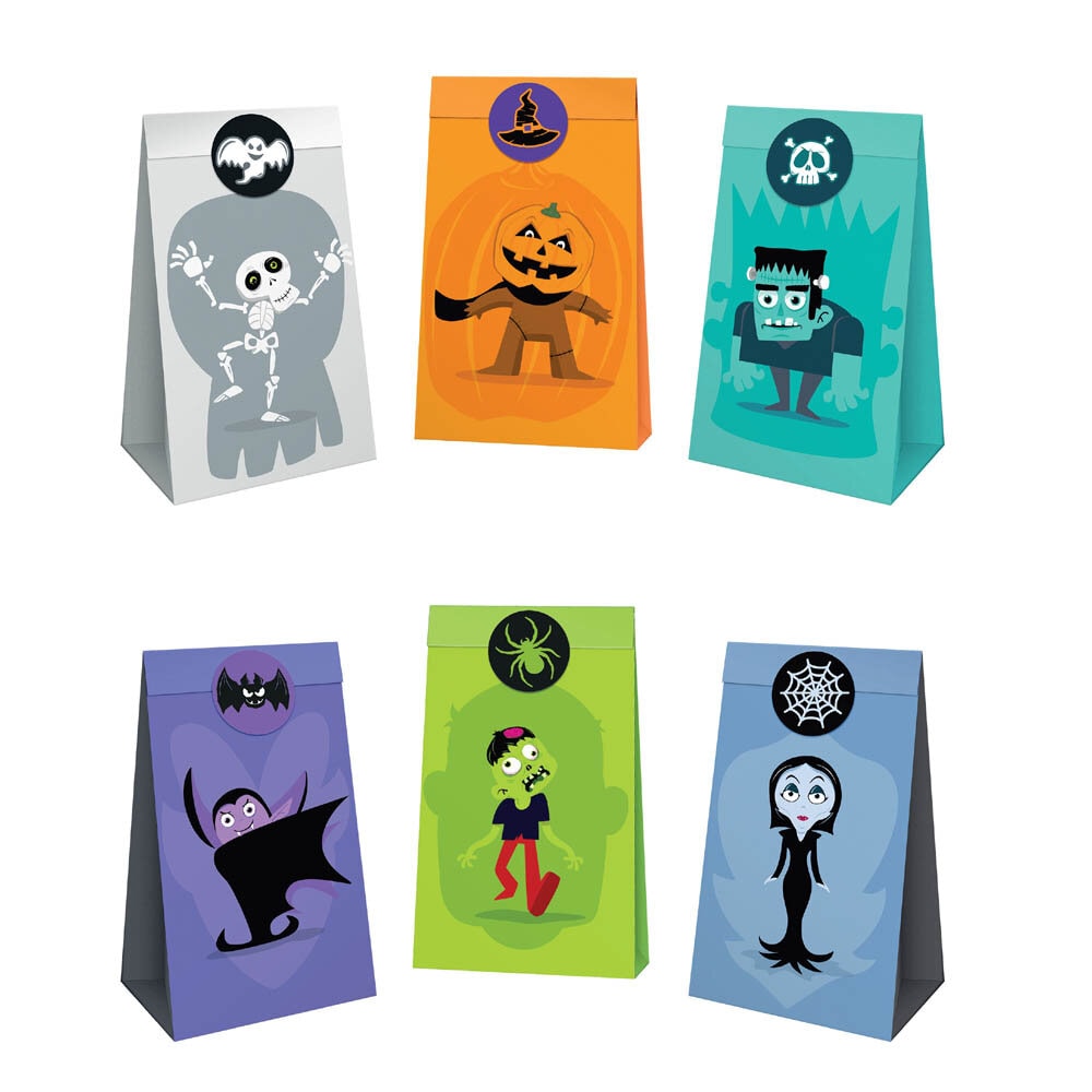 Halloween Monsters Mitgebsel-Tüten 6er-Pack
