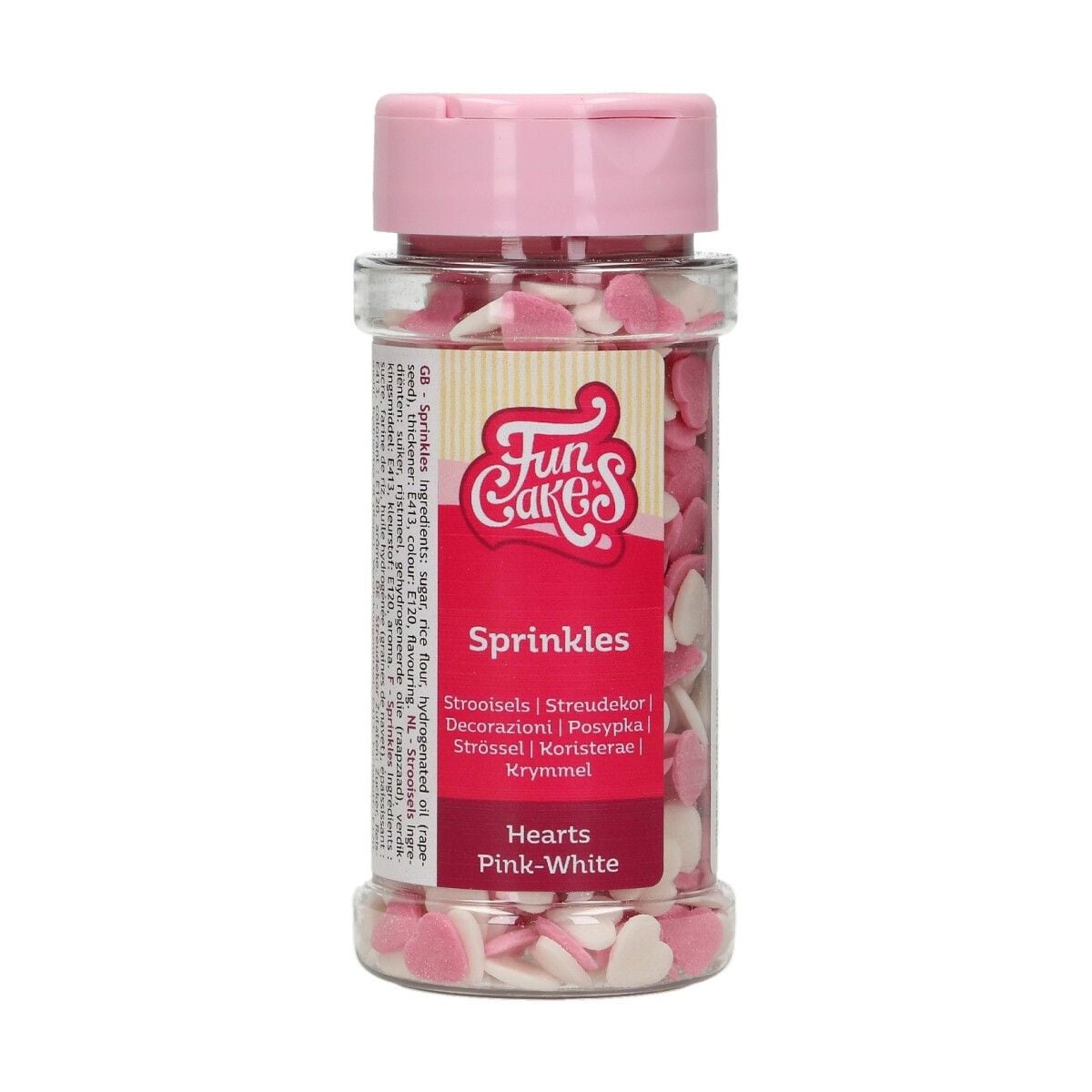 FunCakes - Streusel Herzen Rosa-Weiß 60 g