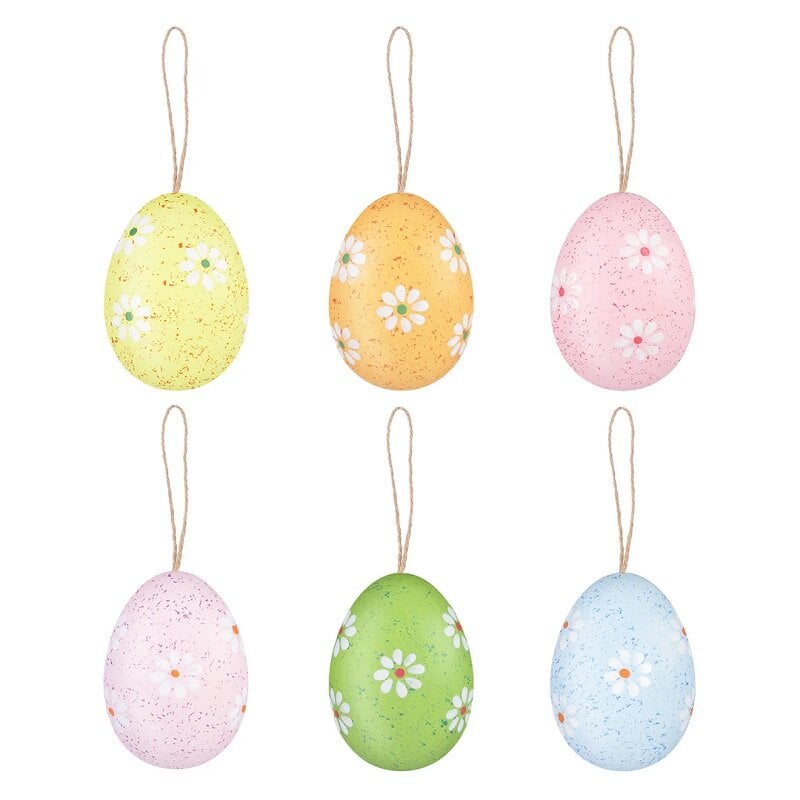 Hängende Ostereier mit Blumen 6er-Pack