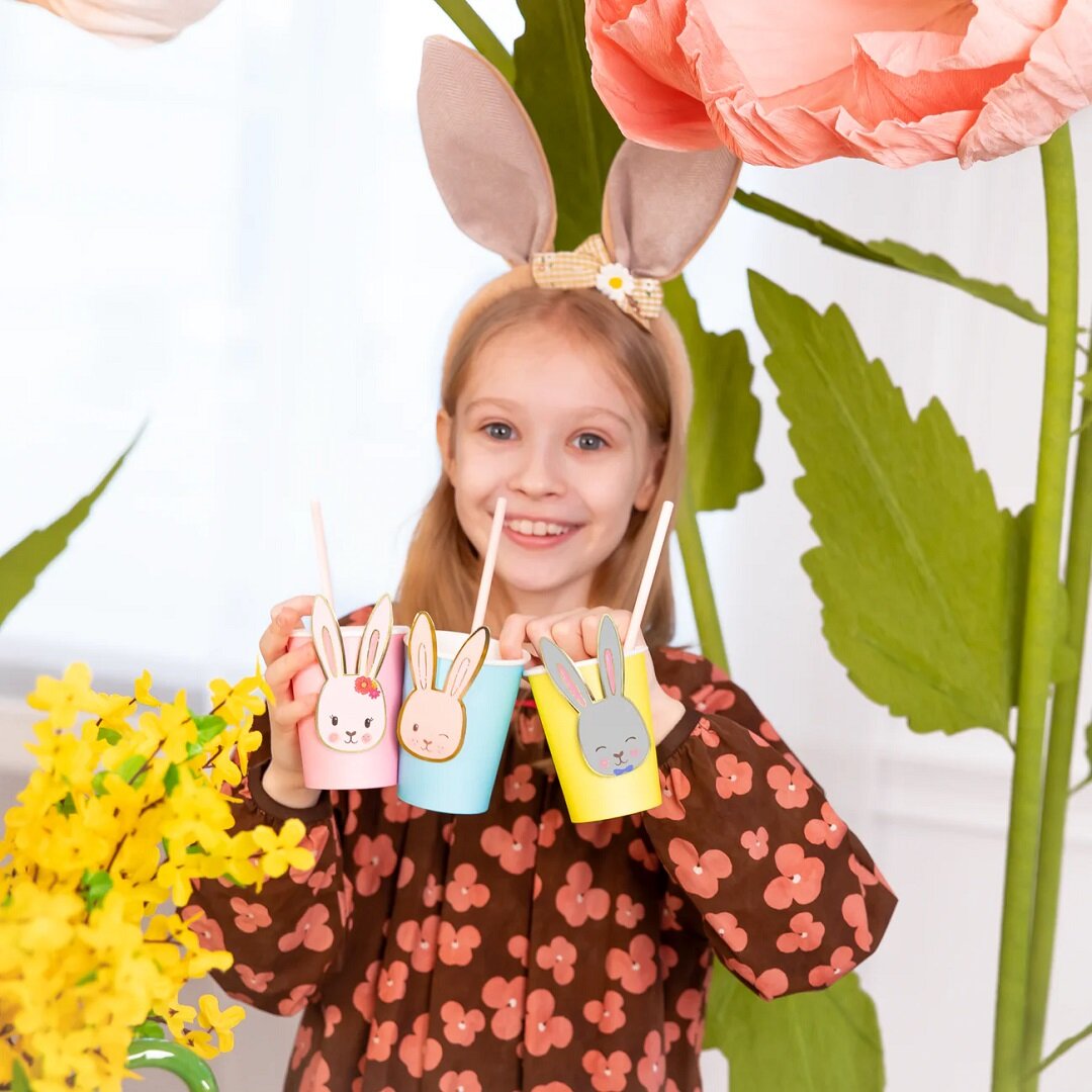 Pappbecher mit Osterhasen 220 ml, 6er-Pack