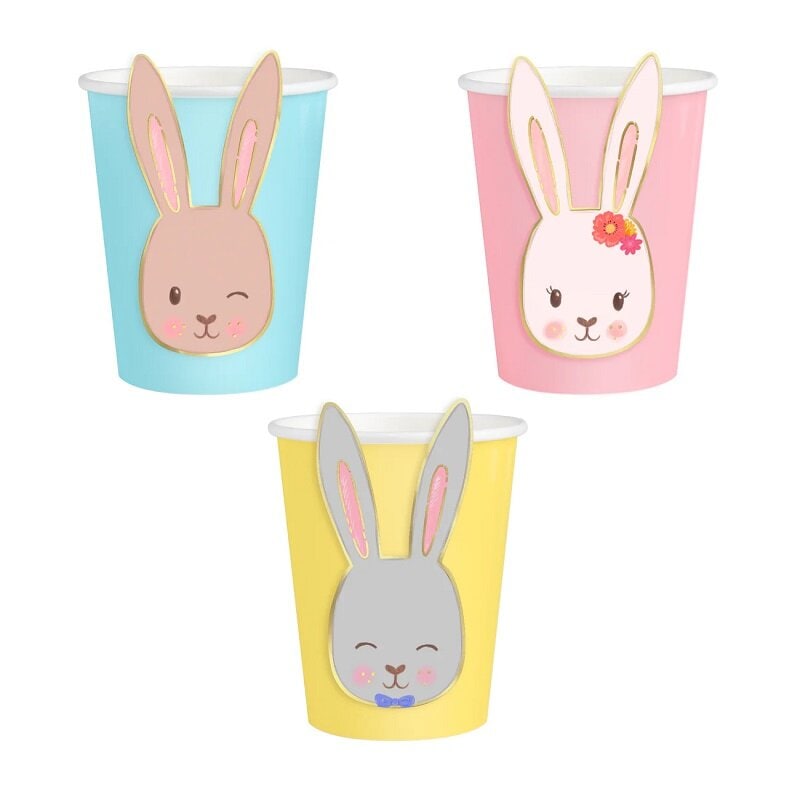 Pappbecher mit Osterhasen 220 ml, 6er-Pack