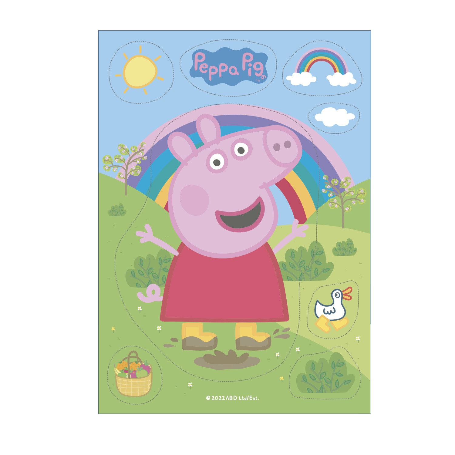 Peppa Wutz - Essbare Tortendekorationen aus Oblate 8er-Pack