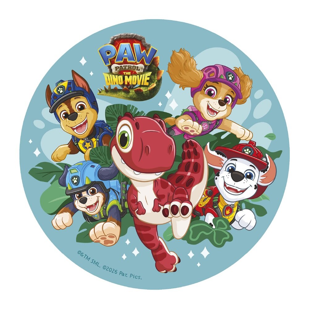 Tortenaufleger Paw Patrol Dino Movie - Oblaten 20 cm