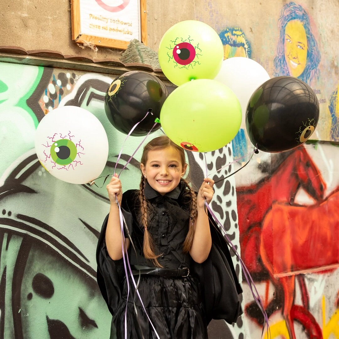 Halloween Luftballons mit Gruselaugen 6er-Pack