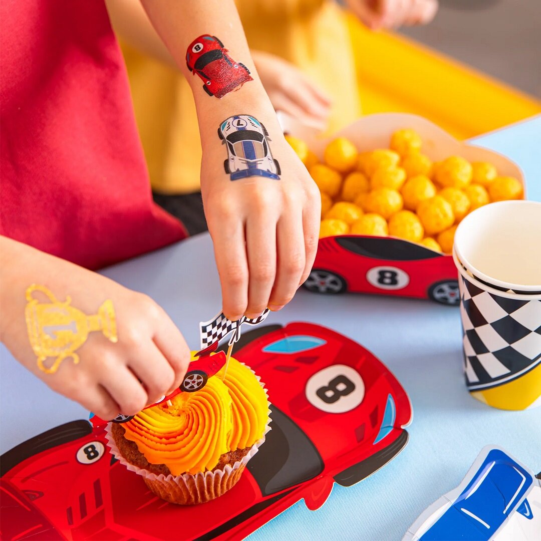 Rennwagen Tattoos 14er-Pack