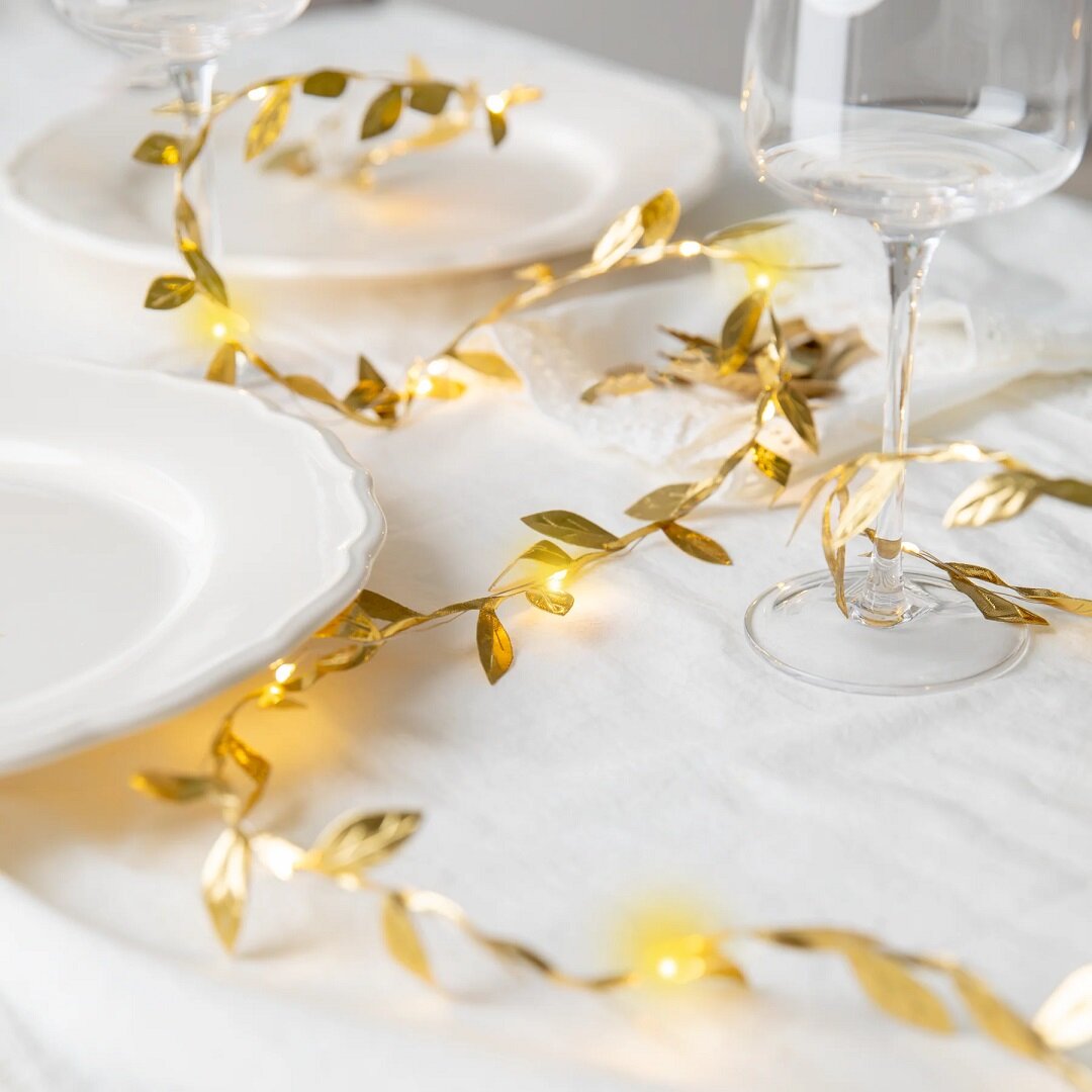 LED-Lichterkette Goldene Blätter 3 Meter