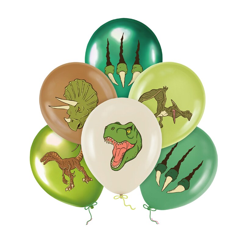 Dinosaurier-Luftballons 6er-Pack