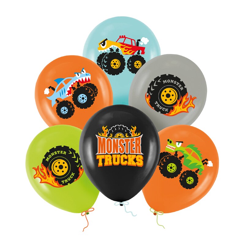 Monster Truck Luftballons, 6er-Pack