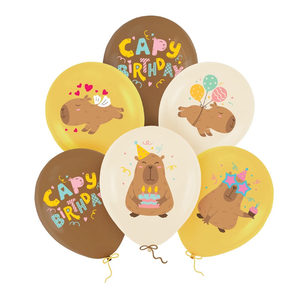 Capybara-Luftballons 6er-Pack