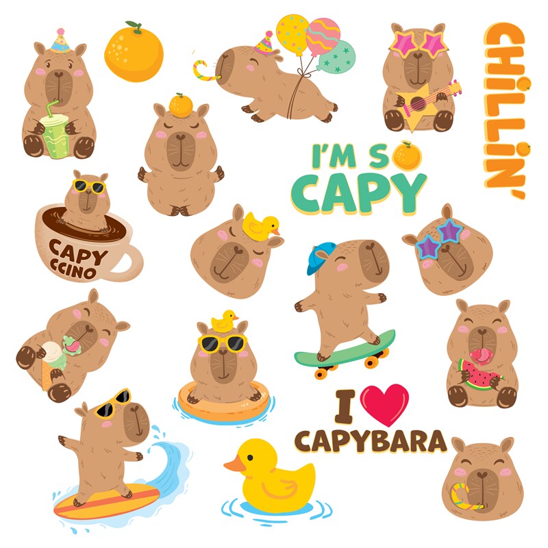 Capybara Tattoos 18er-Pack