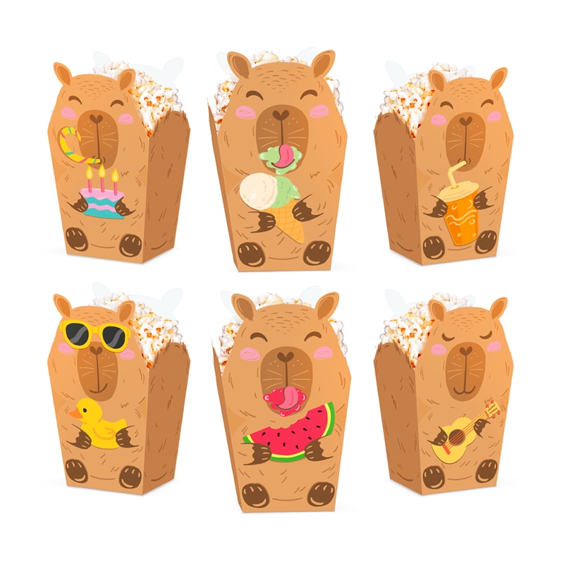Capybara Popcornboxen 6er-Pack