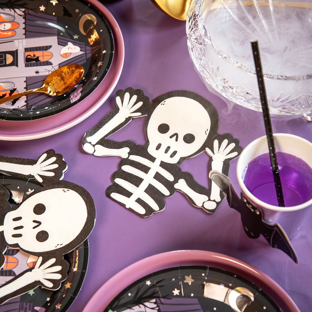 Spooky Friends Servietten Skelett 12er-Pack