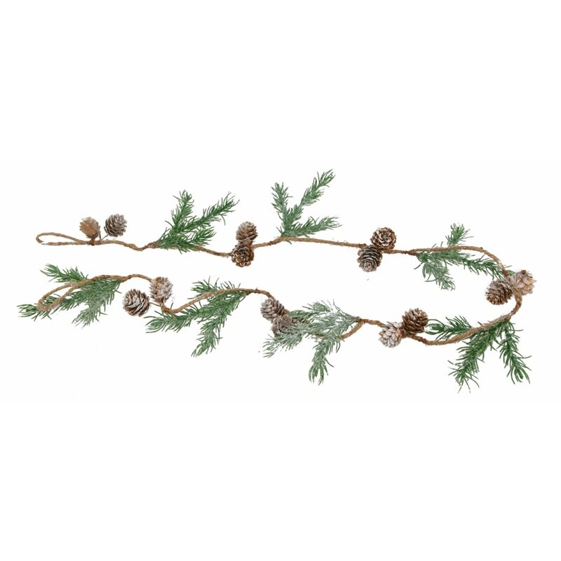 Weihnachtsgirlande mit Tannenzweigen und Zapfen 122 cm