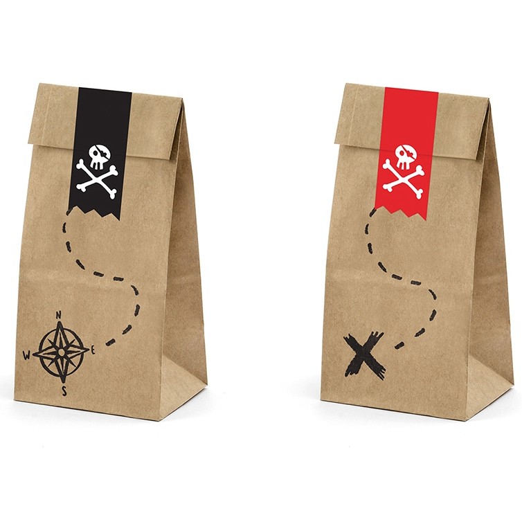 Piraten Party - Geschenktüten aus Papier 6er Pack
