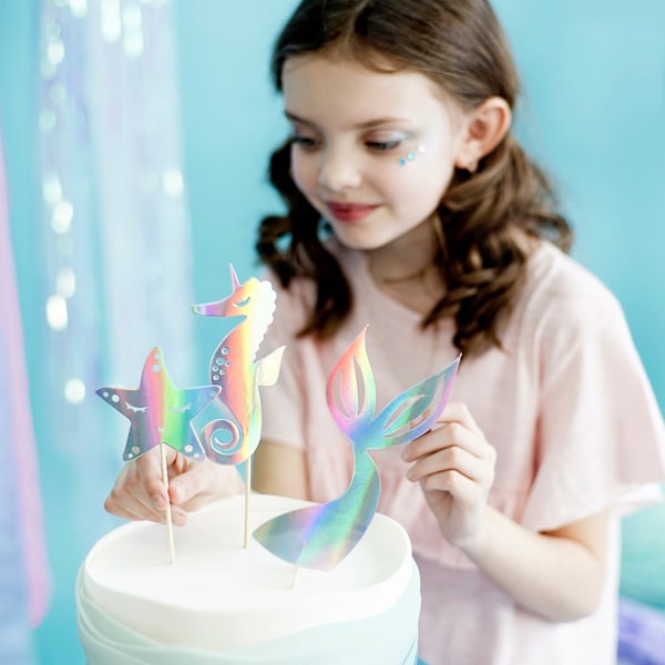Meerjungfrau Cupcake Topper Schimmerndes 3er-Pack
