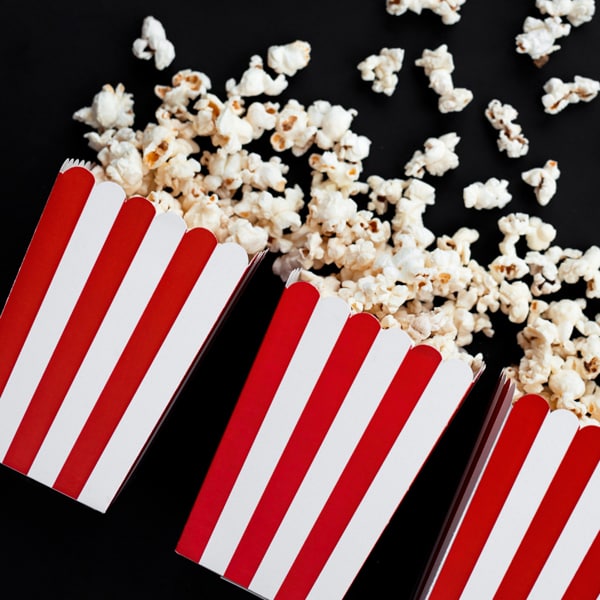 Popcornboxen - Rot-weiß gestreift, 6er Pack