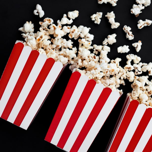 Popcornboxen - Rot-weiß gestreift, 6er-Pack