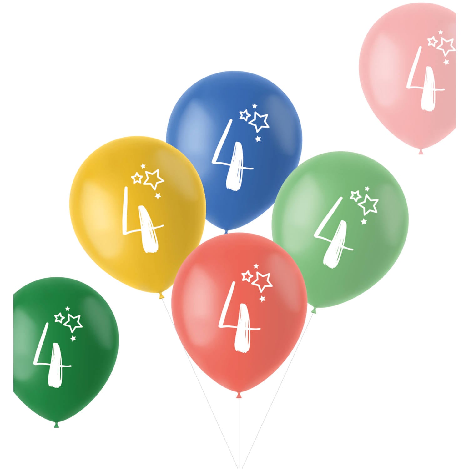 Zahlenballons 4 Jahre, 6er Pack