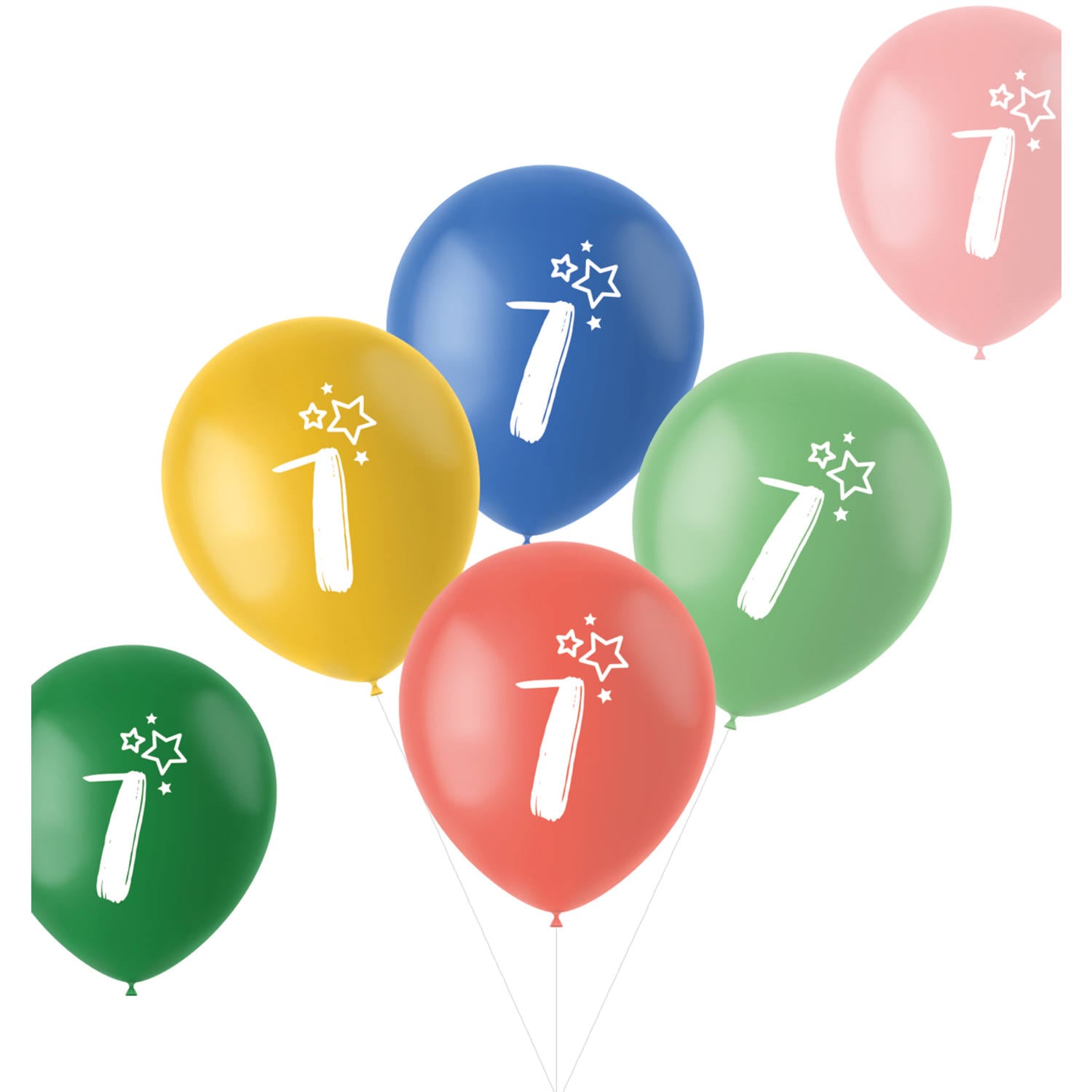 Zahlenballons 7 Jahre, 6er-Pack