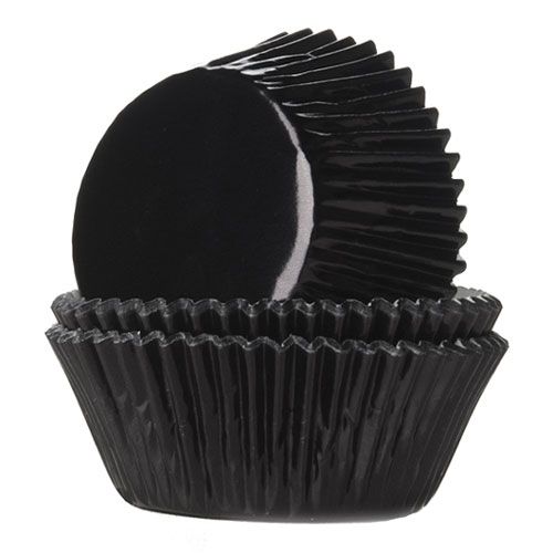 Muffinförmchen - Folie Schwarz 24er Pack