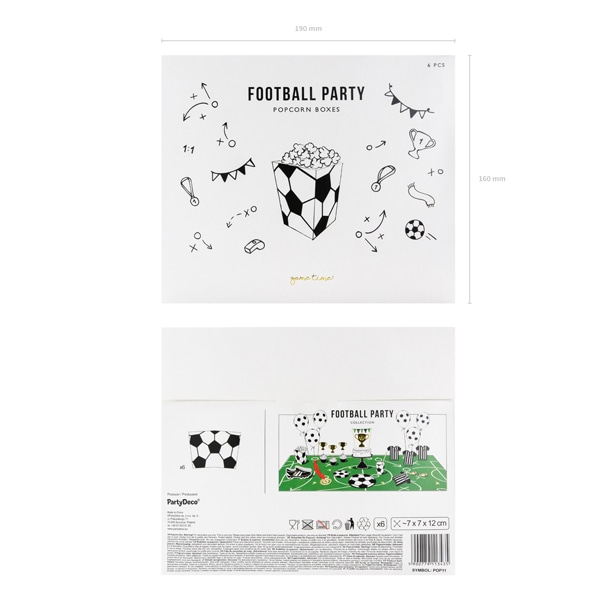 Fußball - Popcornboxen 6er-Pack