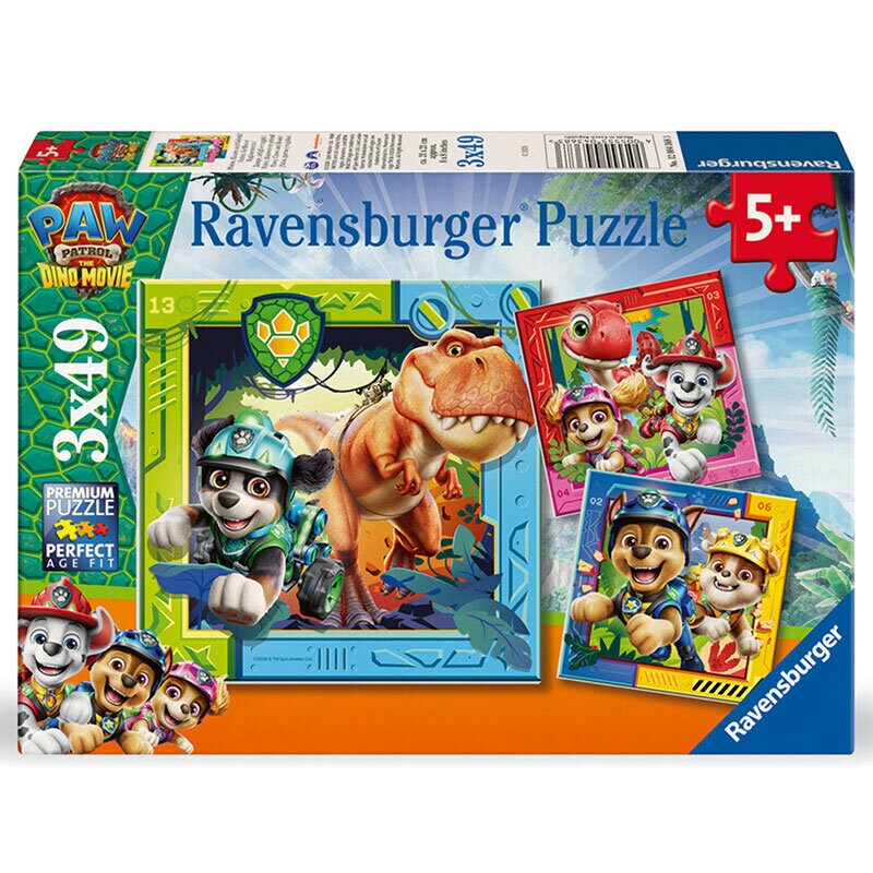 Paw Patrol Dino Movie Puzzle 3 x 49 Teile