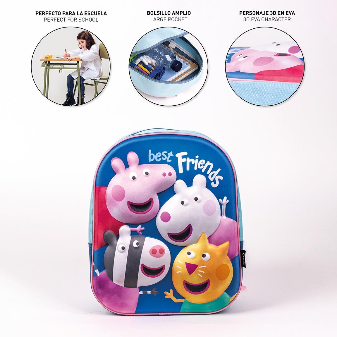 Rucksack Peppa Wutz 3D Kindergröße