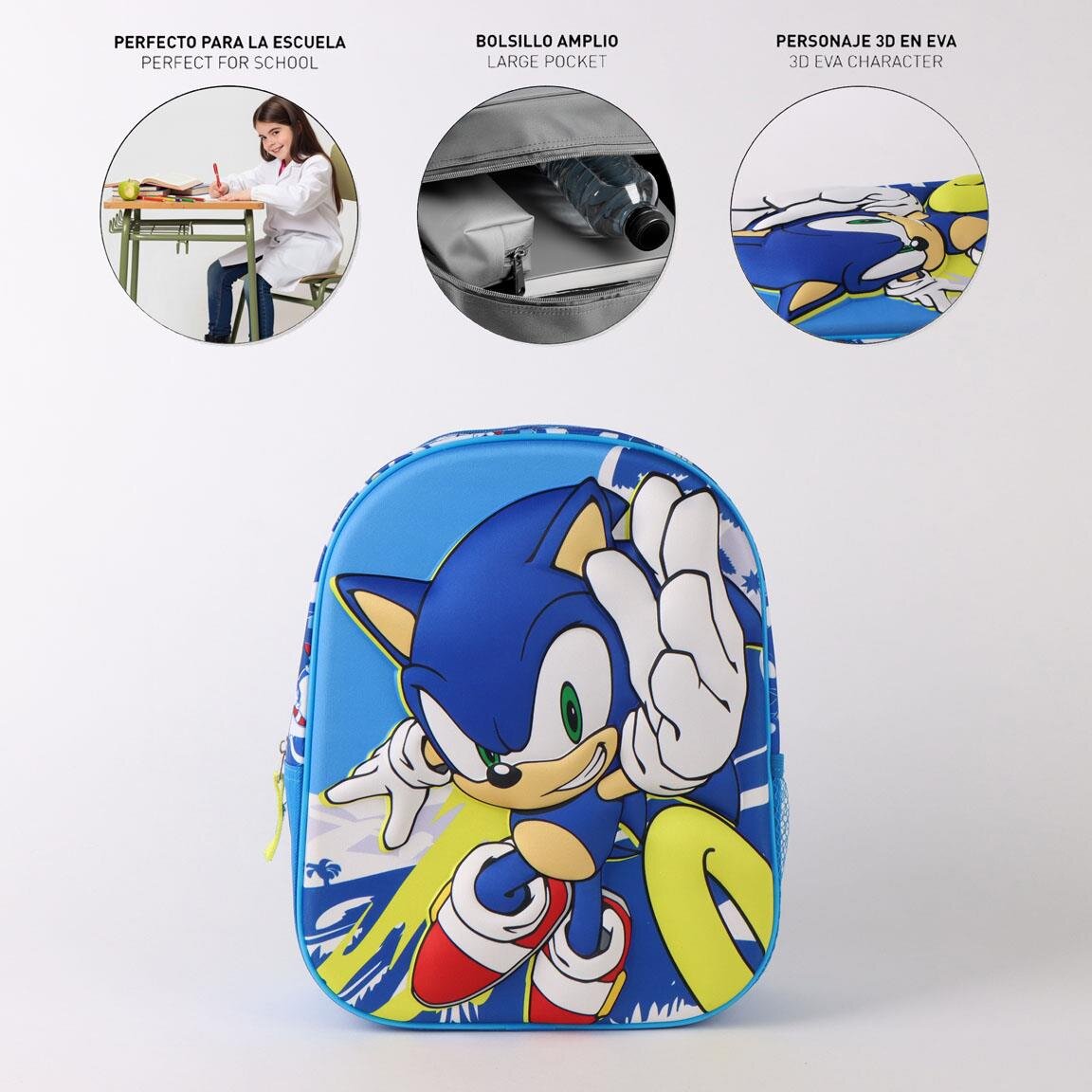 Sonic Kinderrucksack mit 3D-Effekt