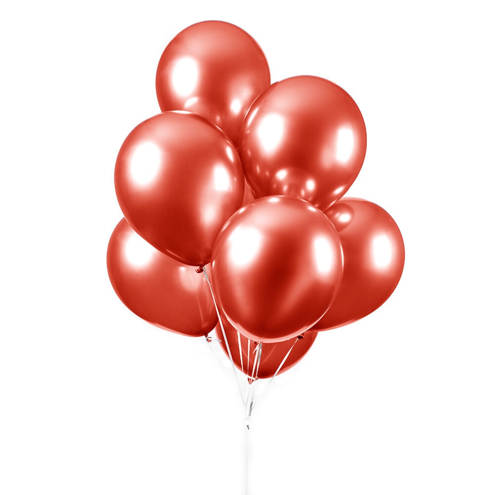 Luftballons - Rot Chrom 10er Pack