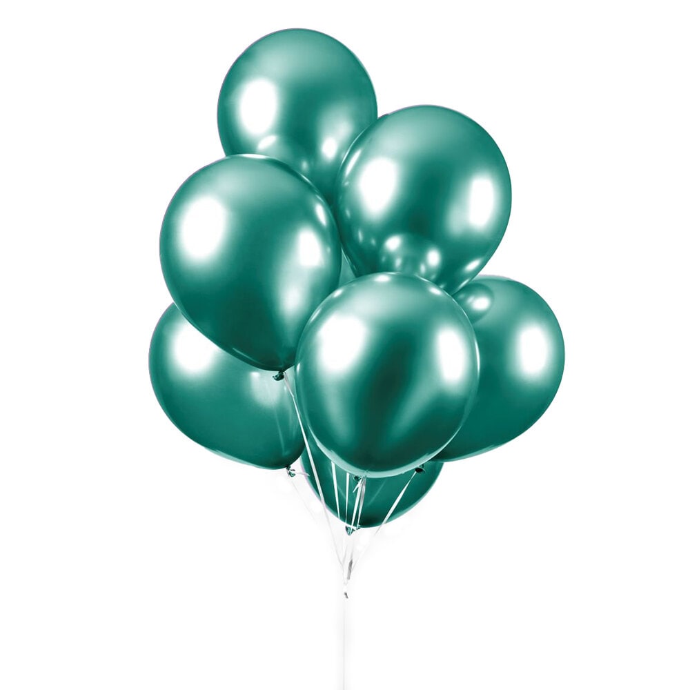 Luftballons - Dunkelgrün Chrom 10er Pack