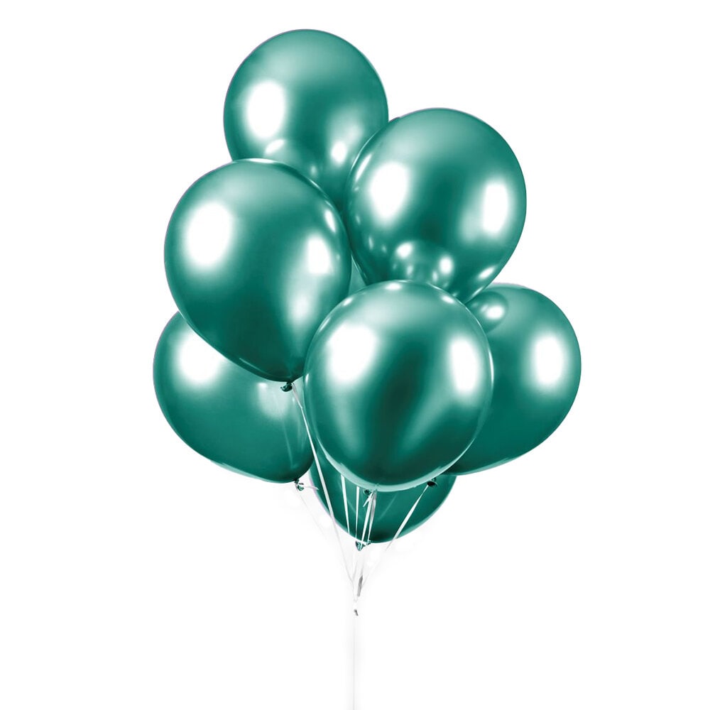 Luftballons - Dunkelgrün Chrom 10er-Pack