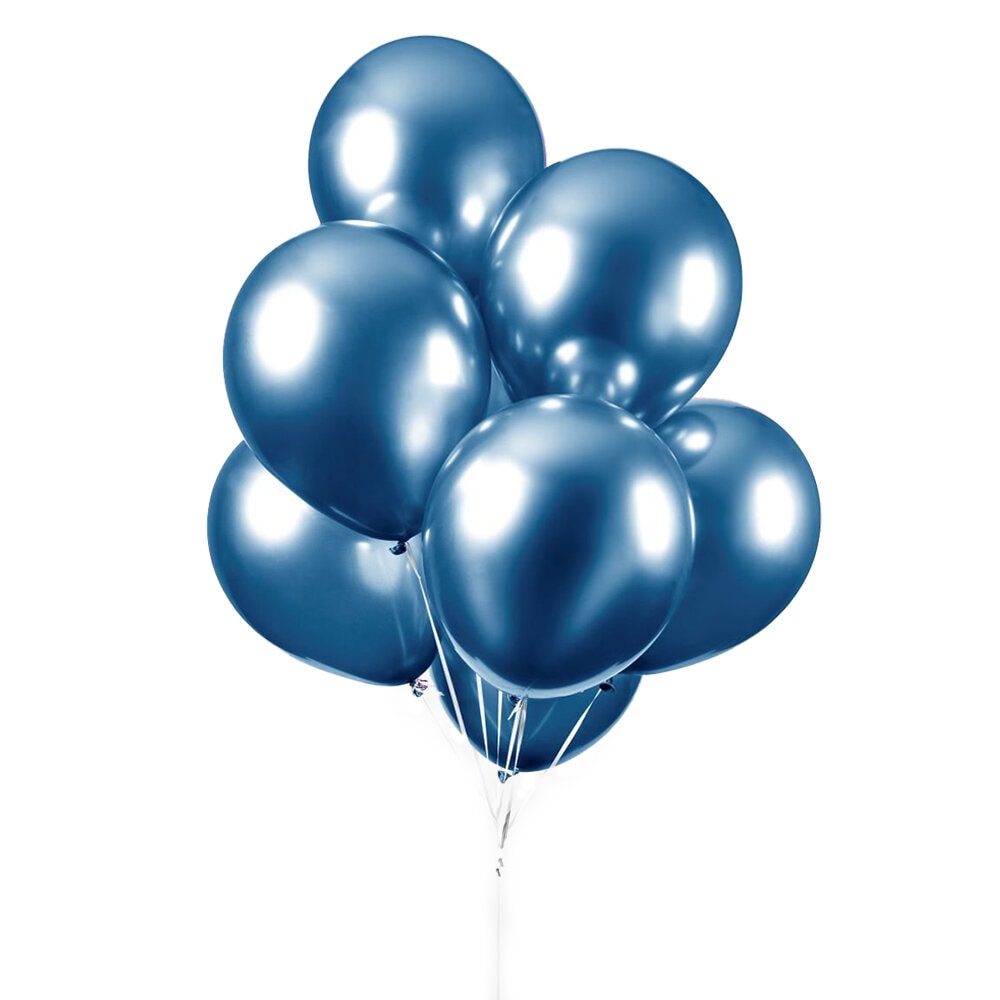 Luftballons - Blau Chrom 10er Pack