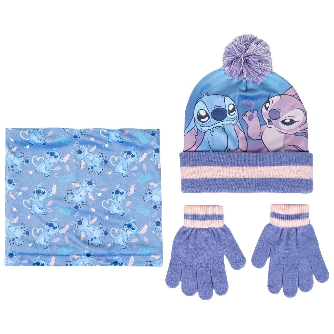 Lilo & Stitch - Mütze, Schlauchschal und Handschuhe