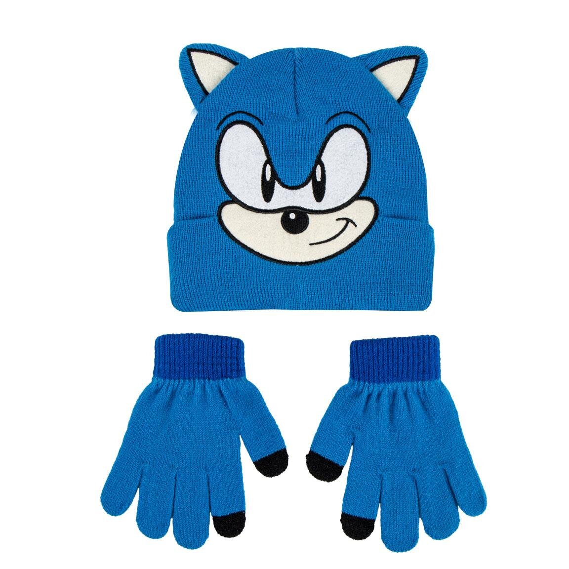 Sonic Mütze und Handschuhe