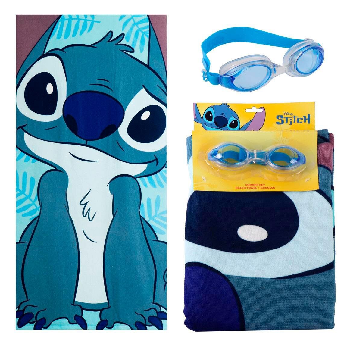 Stitch - Set mit Badetuch und Schwimmbrille
