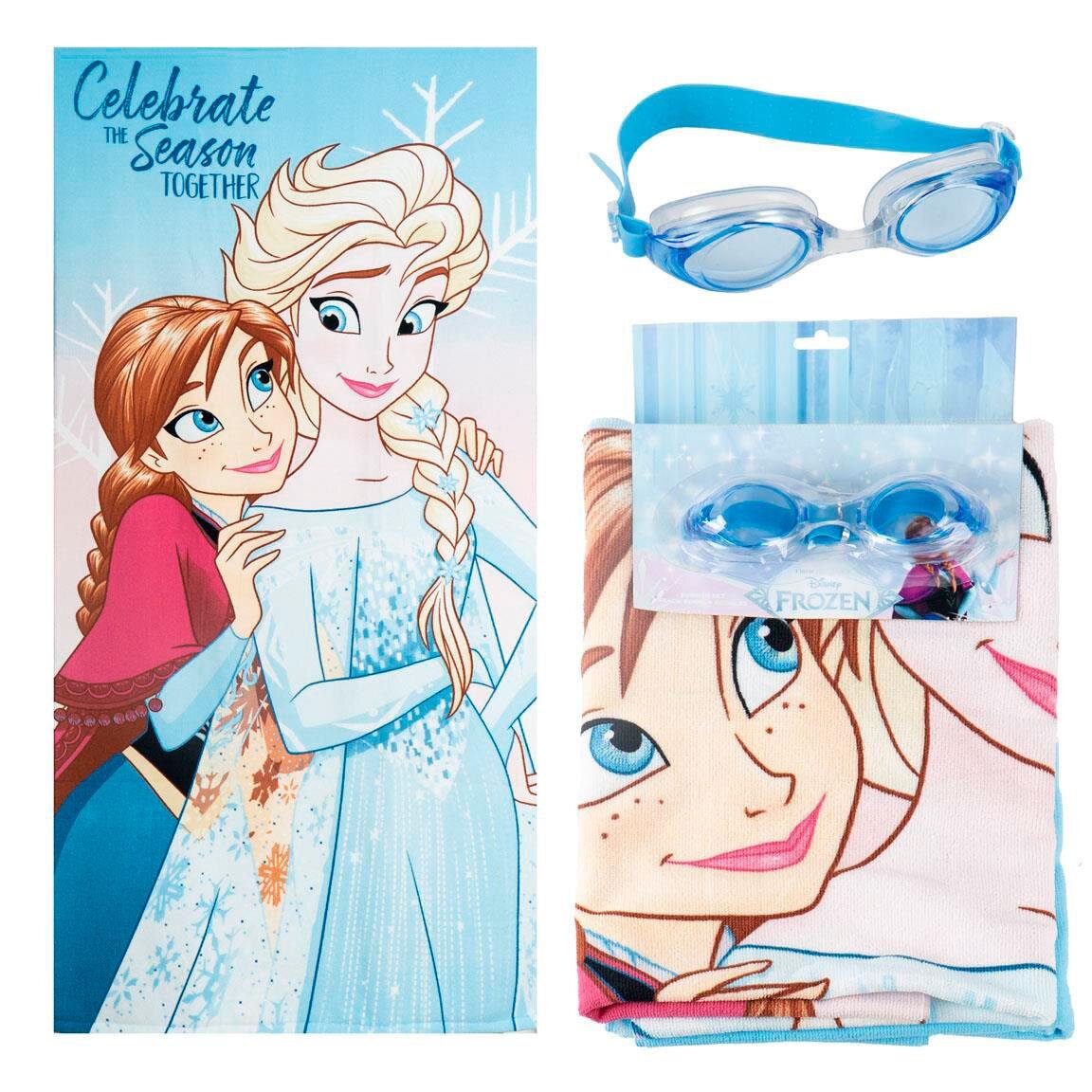 Die Eiskönigin - Set mit Badetuch und Schwimmbrille