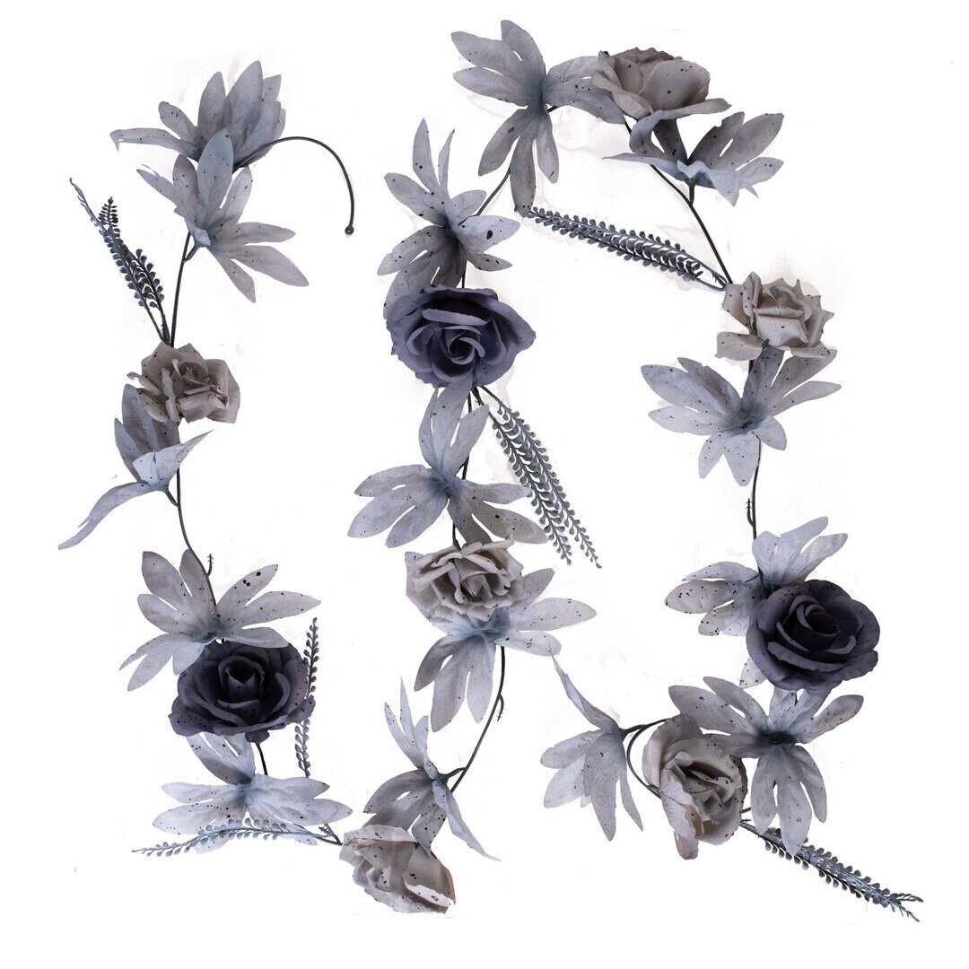 Blumengirlande mit grauen Blumen 220 cm