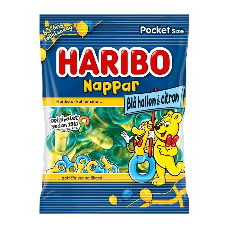 Haribo Schnuller Blaue Himbeere & Zitrone 80 Gramm