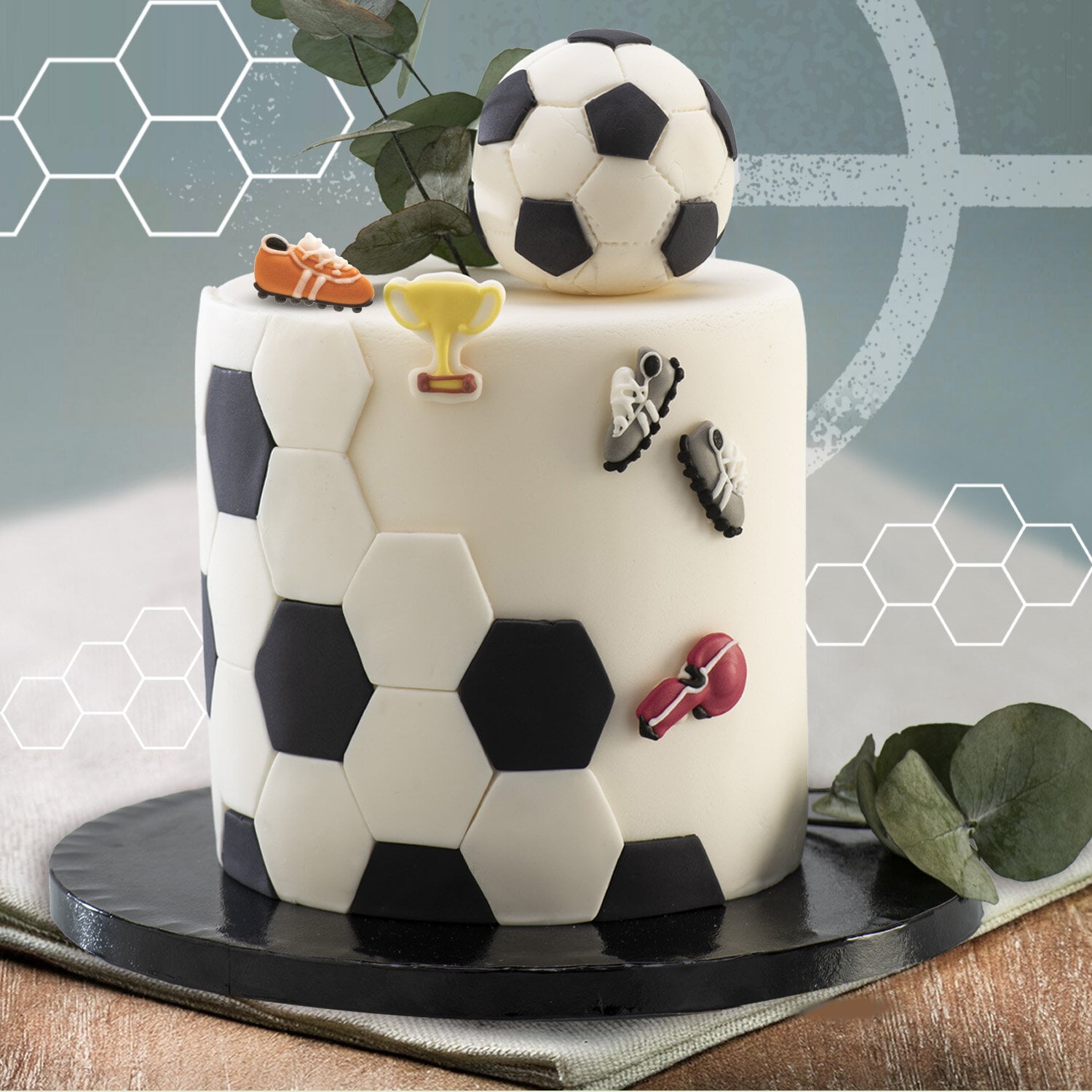 Zuckerdekorationen Fußball 8er-Pack