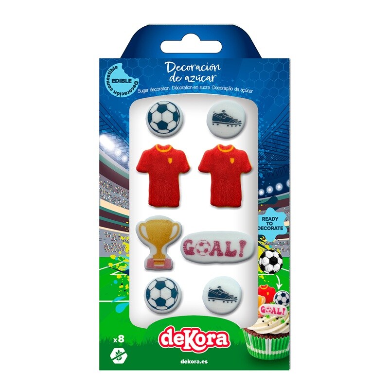 Zuckerdekorationen Fußball 8er-Pack