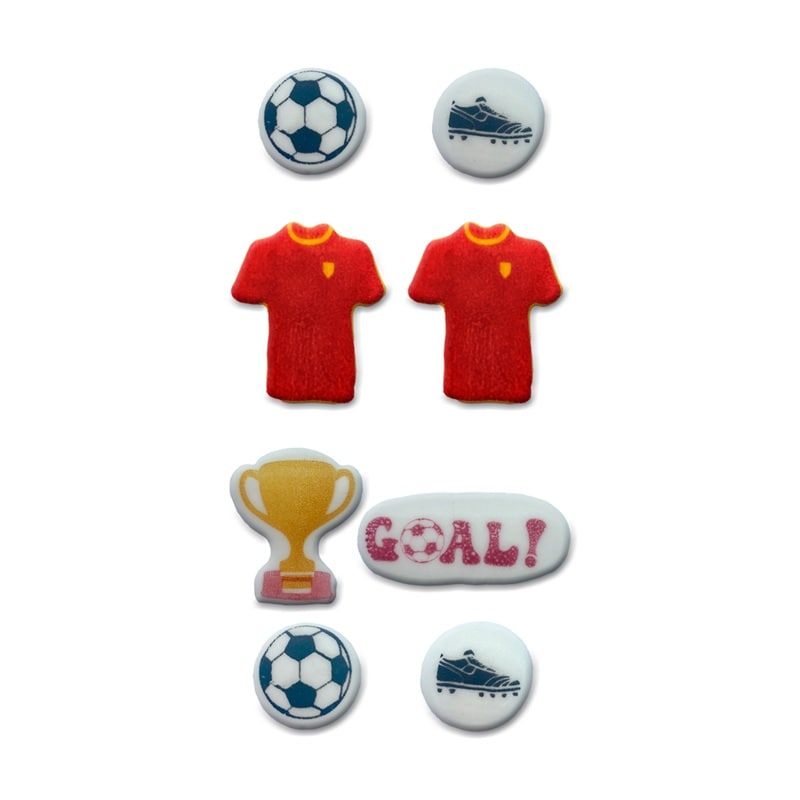 Zuckerdekorationen Fußball 8er-Pack