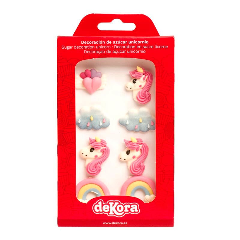 Zuckerdekorationen Einhorn 8er-Pack