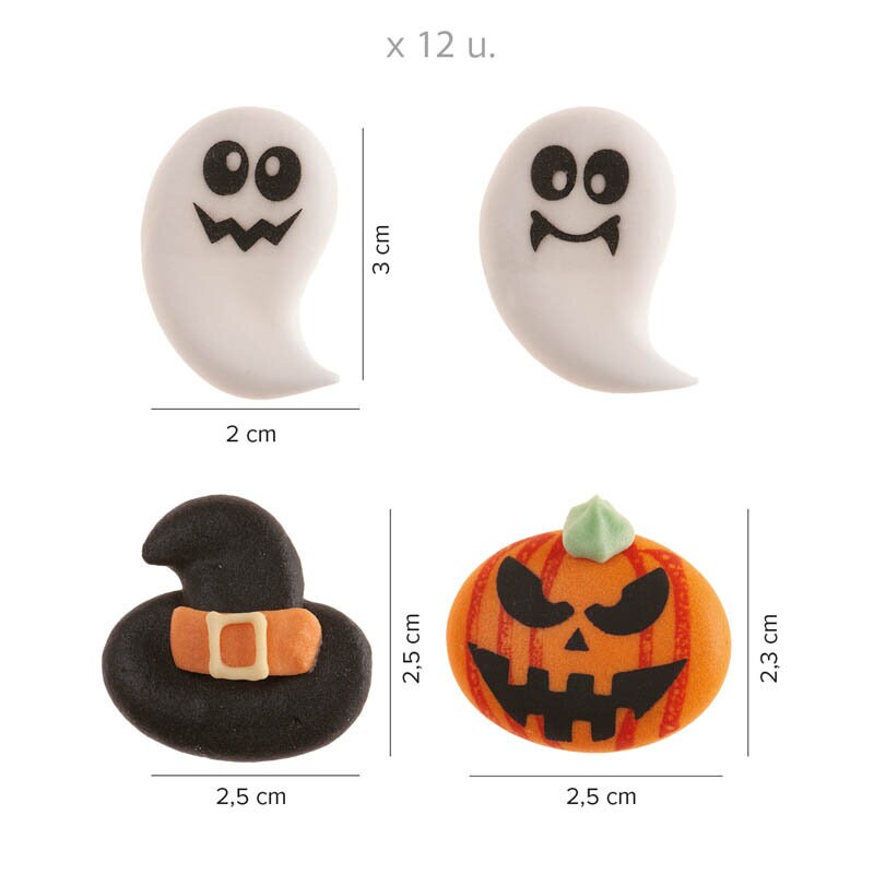 Zuckerdekorationen Halloween 12er-Pack