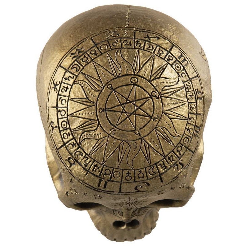 Totenkopf in Gold 20 cm