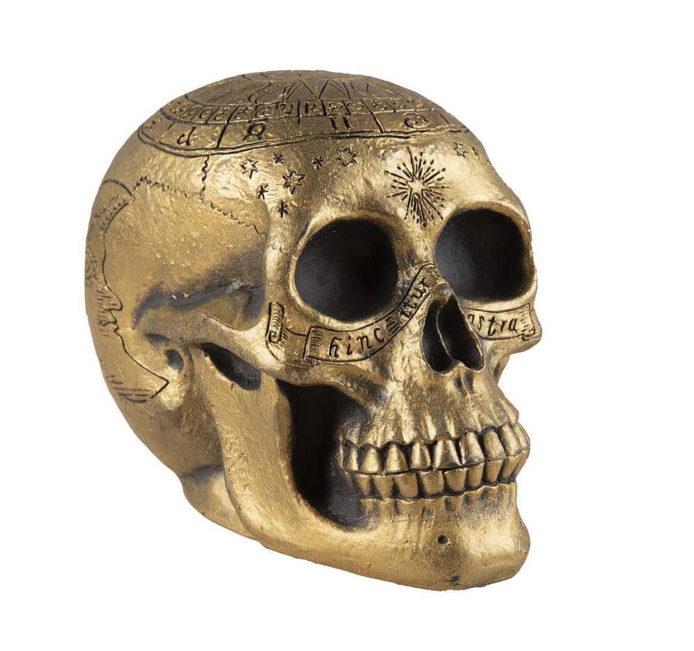 Totenkopf in Gold 20 cm