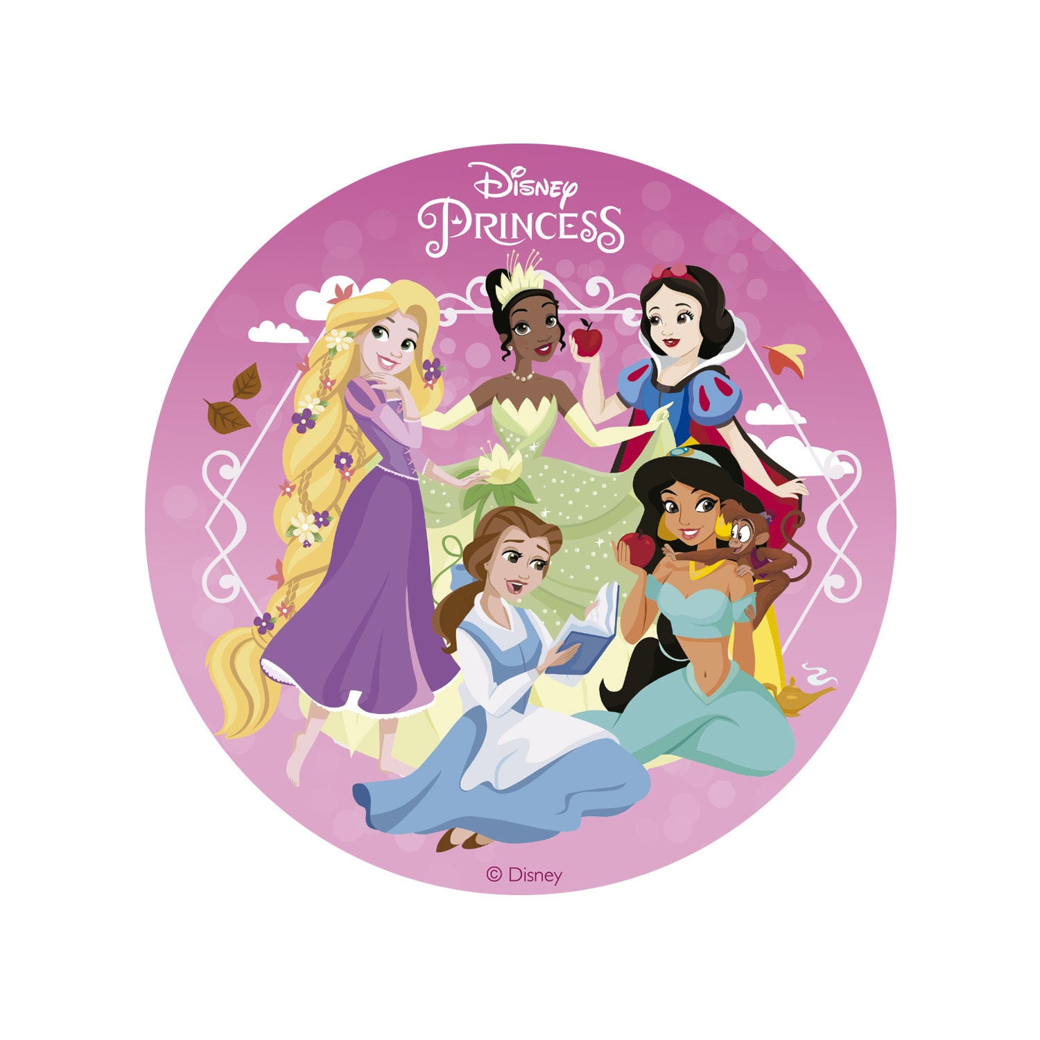 Tortenaufleger Disney Prinzessinnen - Zuckerfreier Fondant 15,5 cm
