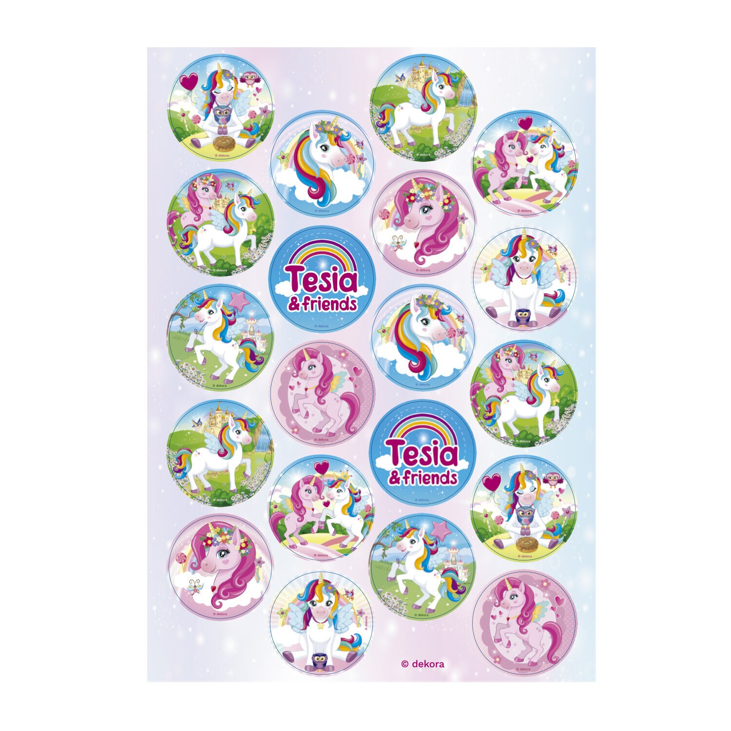 Einhorn - Muffindekorationen Fondant 20er Pack